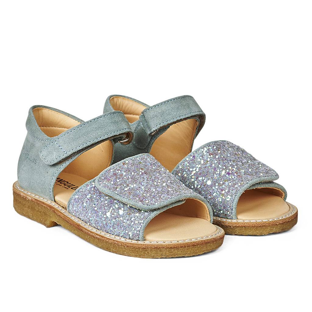 Sandal m. velcro, Mint glitter
