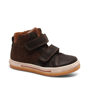 Sneakers m. velcro, Sort/brun